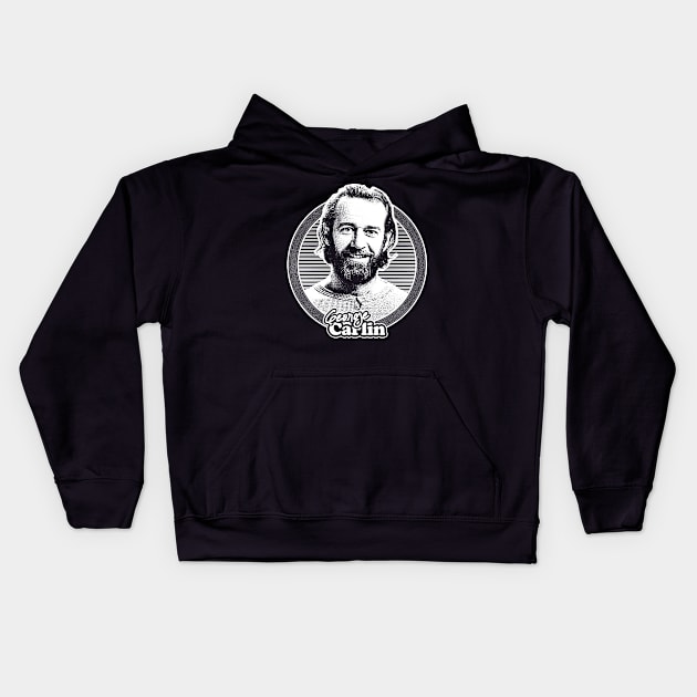 George Carlin // 70s Style Retro Fan Art Kids Hoodie by DankFutura